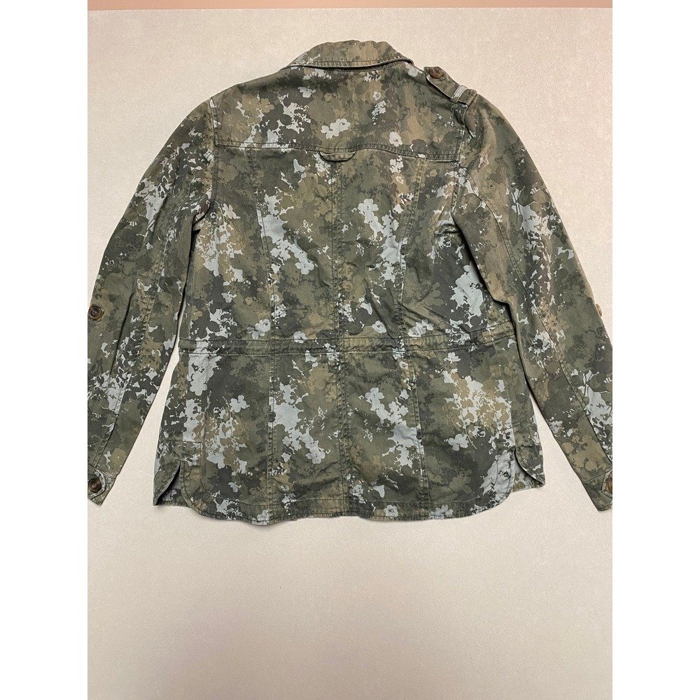 Aeropostale Womens Floral Camo Utility Field Jacket Olive Green Cotton Medium - Picture 4 of 8
